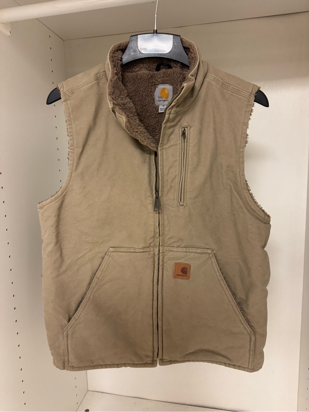 Carhartt Tan Sherpa-Lined Work Vest